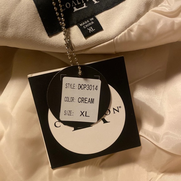 New LA coalition Approved vegan coat with belt in cream XL - Picture 9 of 9